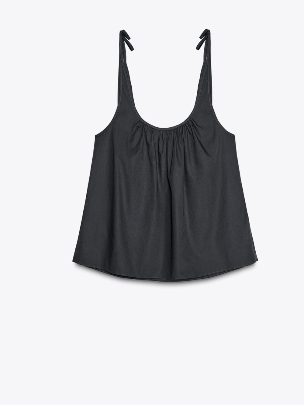 Zara Draped Poplin Top and Shorts - Light Petrol Blue - Picture 2 of 3